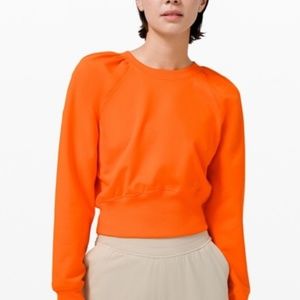 Lululemon LA Puff Sleeve Orange Crop Sweatshirt 4